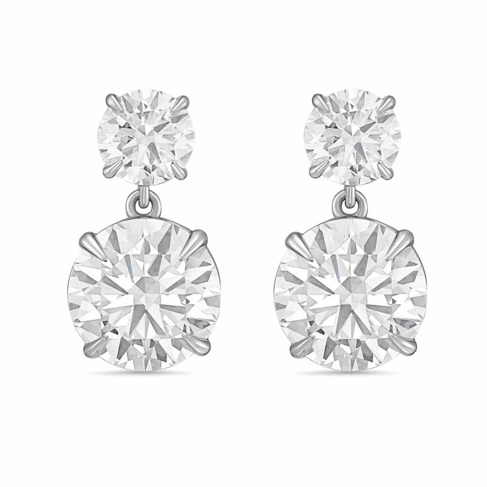 NEW DIANA M JEWELS women's round lab-grown diamond stud earrings (15.00 ct tcw)
